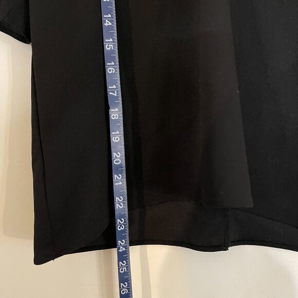 Ann Taylor M Black V‑Neck Boxy Shirt Dress – Modern Tailored Fit - Picture 4 of 10